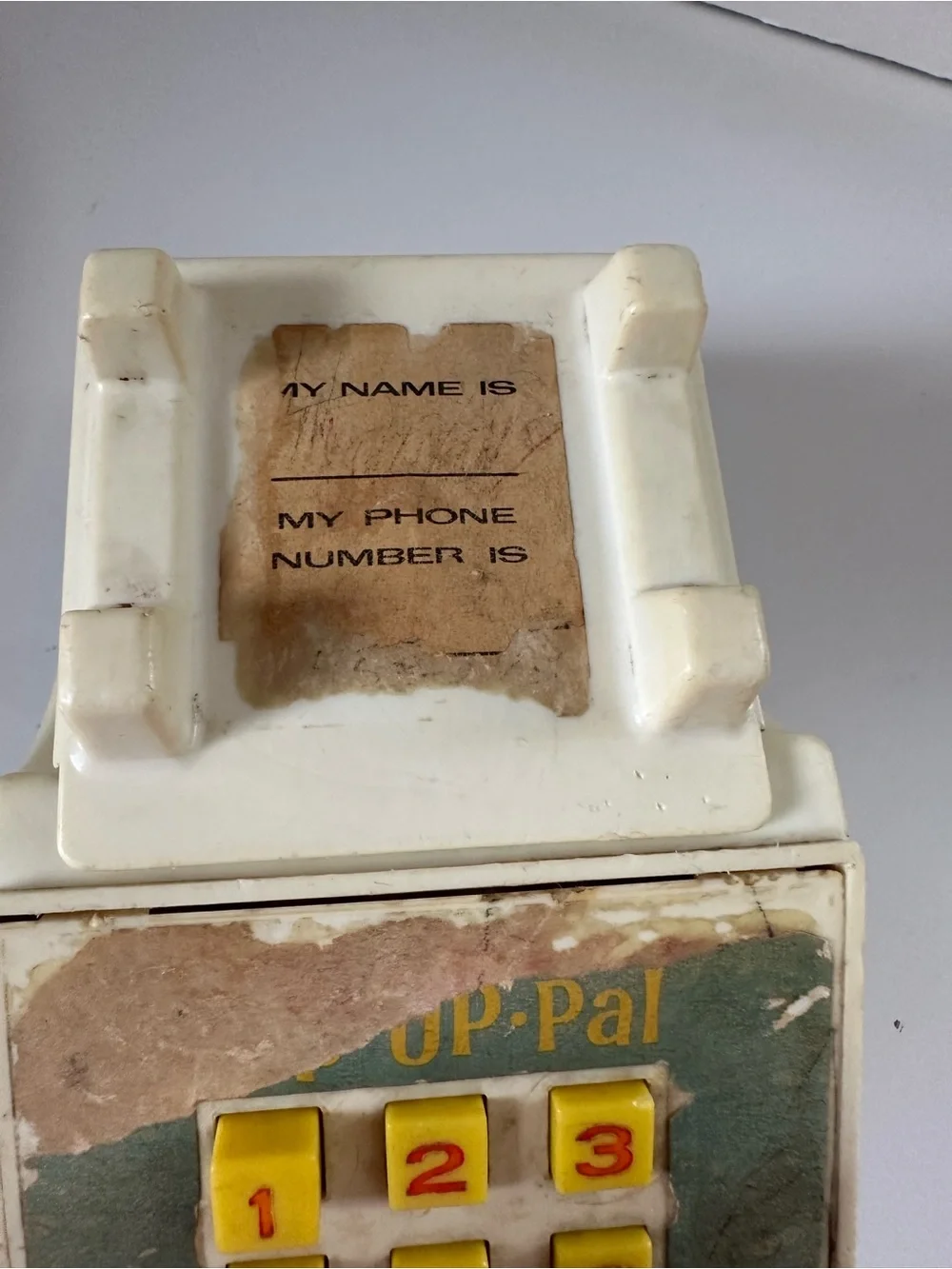 Fisher-Price Pop-Up-Pal Chime Phone 1968 Vintage #150 Toy chime carrying handle